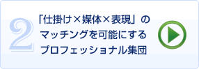 2.「仕掛け×媒体×表現」のマッチングを可能にするプロフェッショナル集団