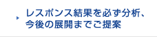 レスポンス結果を必ず分析、今後の展開までご提案