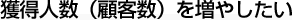 獲得人数（顧客数）を増やしたい