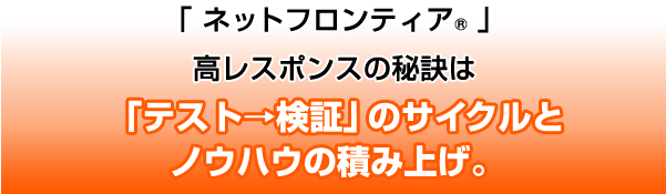 高レスポンスの秘訣は「テスト→検証」のサイクルとノウハウの積み上げ。