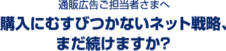 通販広告ご担当者さまへ~購入にむすびつかないネット戦略、まだ続けますか?