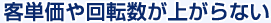 客単価や回転数が上がらない