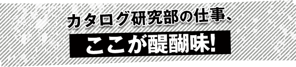 カタログ研究部の仕事、ここが醍醐味！