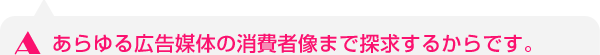 あらゆる広告媒体の消費者像まで探求するからです。